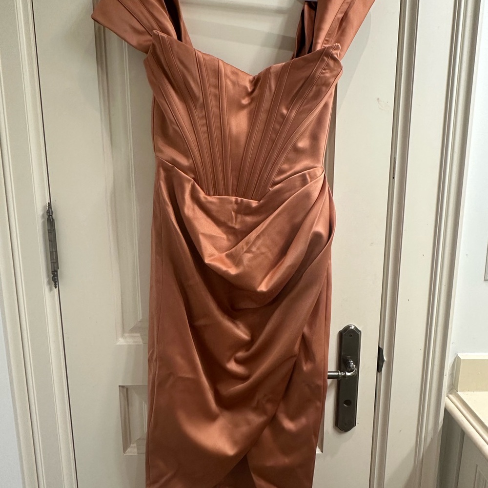 House of CB Strapless Copper Dress